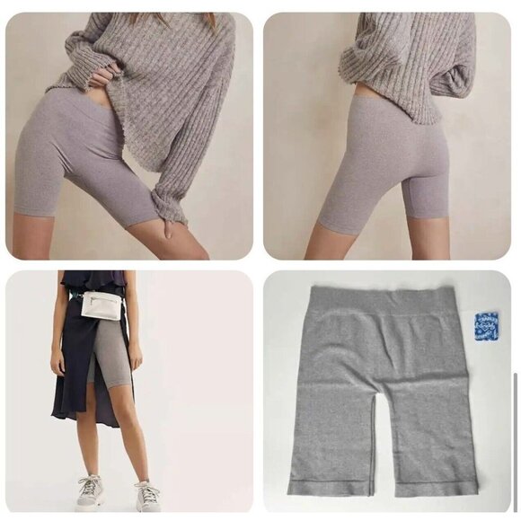 Free People Seamless Bike Short High Rise Heather Gray Shorts Size XS/S NWT B - Picture 2 of 8